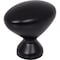 Elements 1-1/4" Overall Length Matte Black Oval Merryville Cabinet Knob 897L-MB - alternate 1